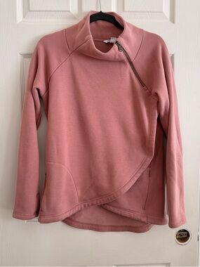 Athleta Dusty Rose Pink Funnel Neck Pullover Hoodie